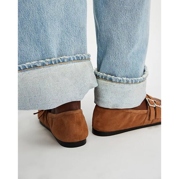 FREE PEOPLE Crystal Gemini Ballet Flat / Burnt Caramel Suede - Picture 2 of 13